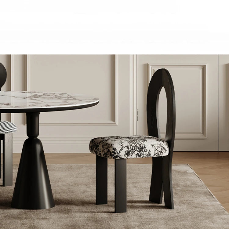 Contemporary Ash Wood Dining Chair with Unique Backrest Design ful-4444