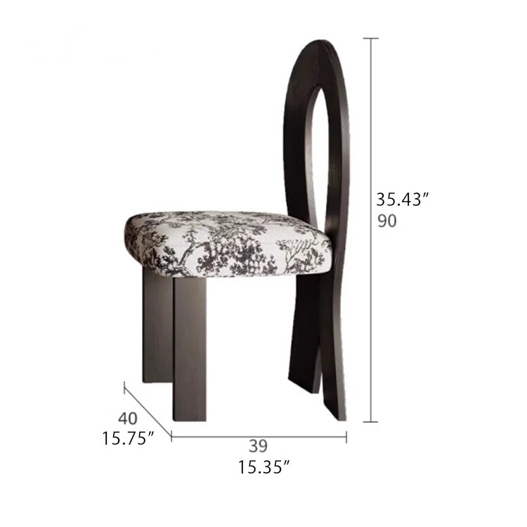 Contemporary Ash Wood Dining Chair with Unique Backrest Design ful-4444