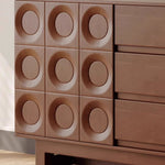 Stunning Red Oak Multi-Layer Cabinet with Modern Design for Your Living Space ful-4447