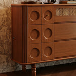 Timeless Solid Wood Cabinet with Elegant Circular Details for Exquisite Living Spaces ful-4457