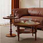 Cherry Wood Glass Ceramic Tea Table Set - Elegant & Stylish Centerpiece for Modern Living Rooms ful-4459