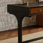 Cherry & Ash Wood Desk - Sleek Solid Wood Workspace with Multi-Layer Design ful-4460