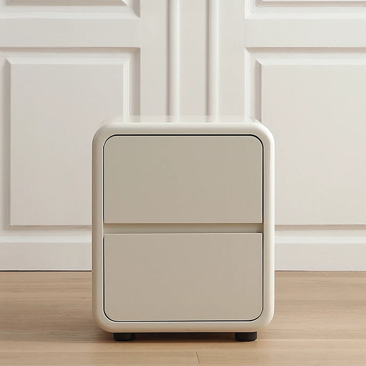 Sleek Ash Wood Bedside Cupboard with Stainless Accents - Modern Storage Solution ful-4463