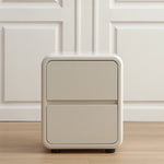 Sleek Ash Wood Bedside Cupboard with Stainless Accents - Modern Storage Solution ful-4463