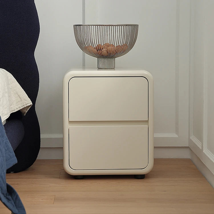 Sleek Ash Wood Bedside Cupboard with Stainless Accents - Modern Storage Solution ful-4463