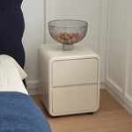 Sleek Ash Wood Bedside Cupboard with Stainless Accents - Modern Storage Solution ful-4463