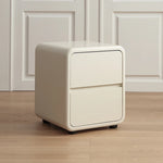 Sleek Ash Wood Bedside Cupboard with Stainless Accents - Modern Storage Solution ful-4463