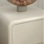 Sleek Ash Wood Bedside Cupboard with Stainless Accents - Modern Storage Solution ful-4463