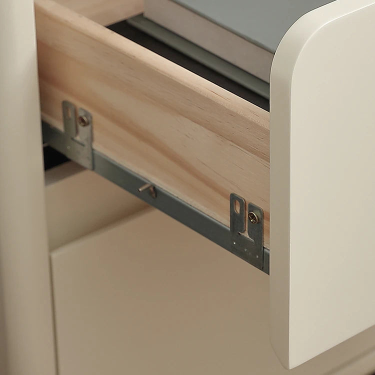 Sleek Ash Wood Bedside Cupboard with Stainless Accents - Modern Storage Solution ful-4463