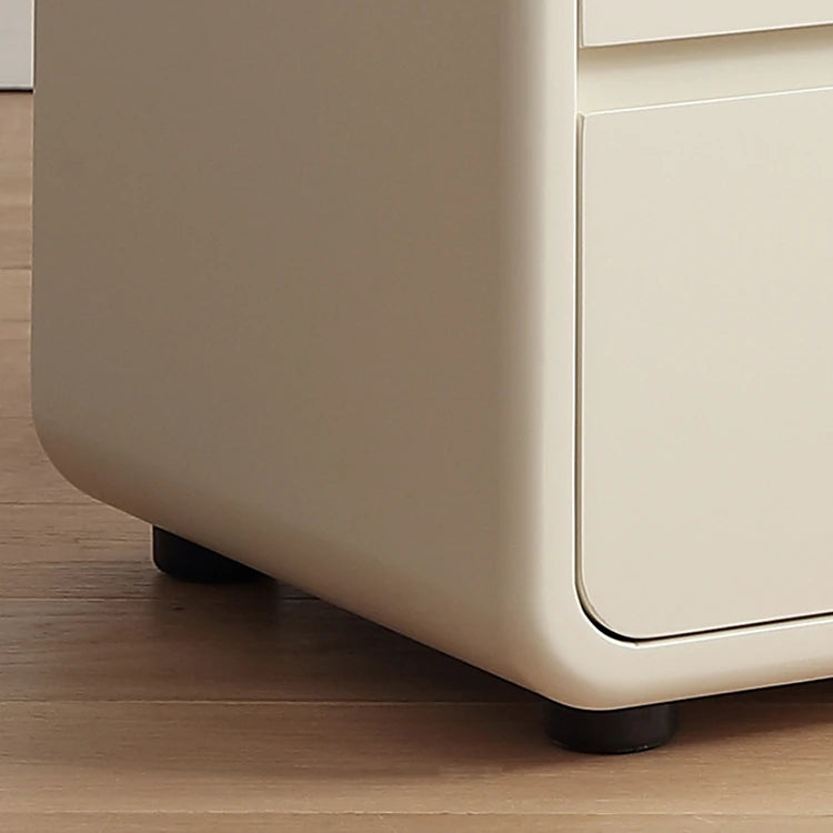 Sleek Ash Wood Bedside Cupboard with Stainless Accents - Modern Storage Solution ful-4463