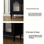 Elegant Black Tempered Glass TV Cabinet - Modern Living Room Furniture with Storage Solutions fvp-4588