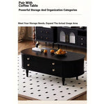 Elegant Black Tempered Glass TV Cabinet - Modern Living Room Furniture with Storage Solutions fvp-4588