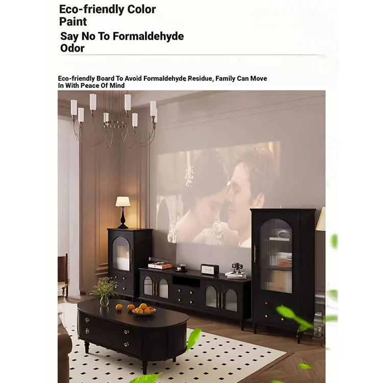 Elegant Tempered Glass Cabinet – Modern Black Storage Solution for Your Home fvp-4589