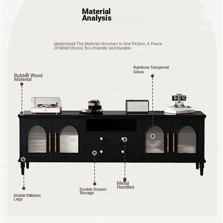 Elegant Tempered Glass Cabinet – Modern Black Storage Solution for Your Home fvp-4589