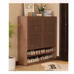 Elegant Solid Wood Shoe Cabinet with Vertical Door - Stylish Storage with Ventilation for Freshness fvp-4593