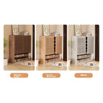 Elegant Solid Wood Shoe Cabinet with Vertical Door - Stylish Storage with Ventilation for Freshness fvp-4593