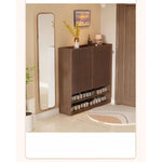 Elegant Solid Wood Shoe Cabinet with Vertical Door - Stylish Storage with Ventilation for Freshness fvp-4593