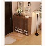 Elegant Solid Wood Shoe Cabinet with Vertical Door - Stylish Storage with Ventilation for Freshness fvp-4593