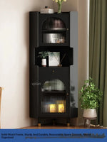 Stylish Oak Glass Cabinet - Elegant Storage Solution for Modern Homes, Durable Solid Wood Frame fvp-4594