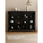 Elegant Glass Cabinet with Sleek Black Finish - Modern Storage Solution for Home Décor fvp-4595