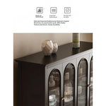 Elegant Glass Cabinet with Sleek Black Finish - Modern Storage Solution for Home Décor fvp-4595