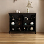 Elegant Glass Cabinet with Sleek Black Finish - Modern Storage Solution for Home Décor fvp-4595