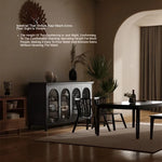 Elegant Glass Cabinet with Sleek Black Finish - Modern Storage Solution for Home Décor fvp-4595