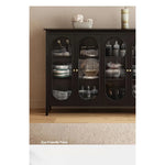 Elegant Glass Cabinet with Sleek Black Finish - Modern Storage Solution for Home Décor fvp-4595
