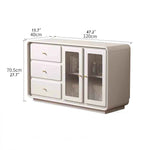 Stylish Black Glass-Cabinet with Three Spacious Drawers – Ultimate Storage Solution! fvp-4596