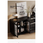 Stylish Black Glass-Cabinet with Three Spacious Drawers – Ultimate Storage Solution! fvp-4596