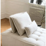 Luxurious White Solid Wood Sofa with Plush Goose Down Cushions fwlp-937