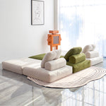 Cozy Down-Filled Corduroy Sofa in Beige, Red, and Green fwlp-938