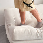 Cozy Down-Filled Corduroy Sofa in Beige, Red, and Green fwlp-938