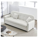 Elegant Beige-Green Khaki Pine Wood Suede Sofa - Luxurious Comfort for Your Living Space fwlp-940