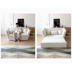 Beige Solid Wood Sofa - Elegant and Durable Living Room Furniture fwlp-941
