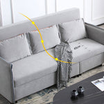 Chic Light Gray Blue Sofa - Solid Wood Frame & Premium Leathaire Upholstery fwlp-944