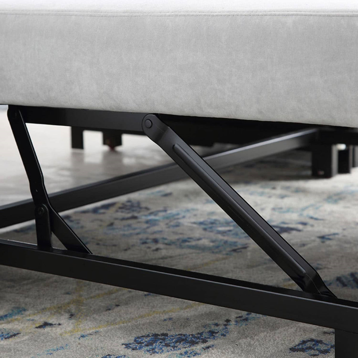 Chic Light Gray Blue Sofa - Solid Wood Frame & Premium Leathaire Upholstery fwlp-944