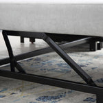 Chic Light Gray Blue Sofa - Solid Wood Frame & Premium Leathaire Upholstery fwlp-944