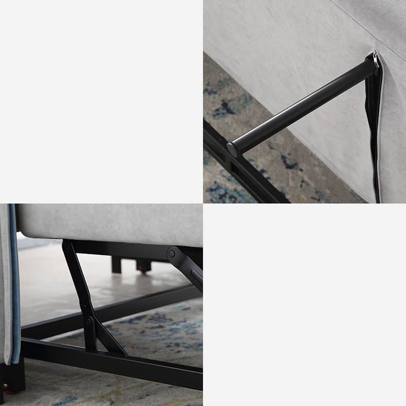 Chic Light Gray Blue Sofa - Solid Wood Frame & Premium Leathaire Upholstery fwlp-944