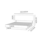 Elegant Beech Wood Bed Frame - Natural Finish with Sturdy Metal Accents fxgmz-582