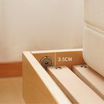 Stunning Beech Wood Metal Platform Bed - Natural Warm Tones for Stylish Bedrooms fxgmz-585