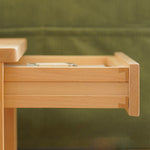 Sleek Beech Wood Bedside Cupboard - Durable Multi-Layer Board in Natural Finish fxgmz-590