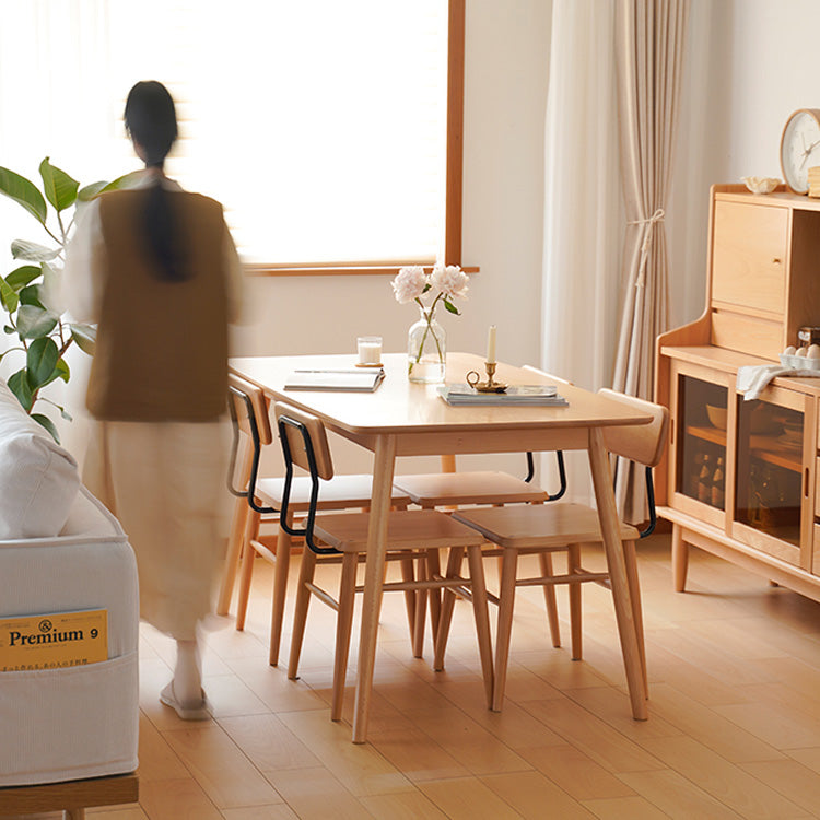 Sleek Beech Wood Chair in Natural Wood Finish – Modern and Durable Seating fxgmz-595