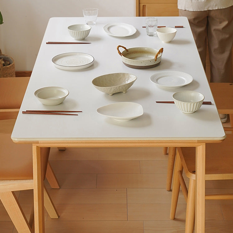 Stylish Multi-Layer Wood Dining Table with Elegant Natural Sintered Stone Top fxgmz-599