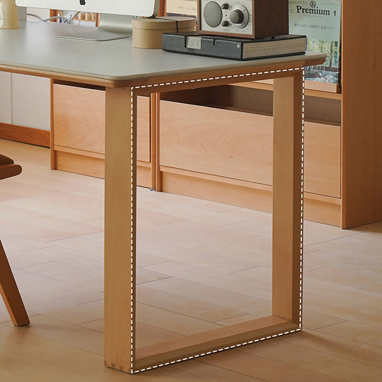 Stylish Multi-Layer Wood Dining Table with Elegant Natural Sintered Stone Top fxgmz-599