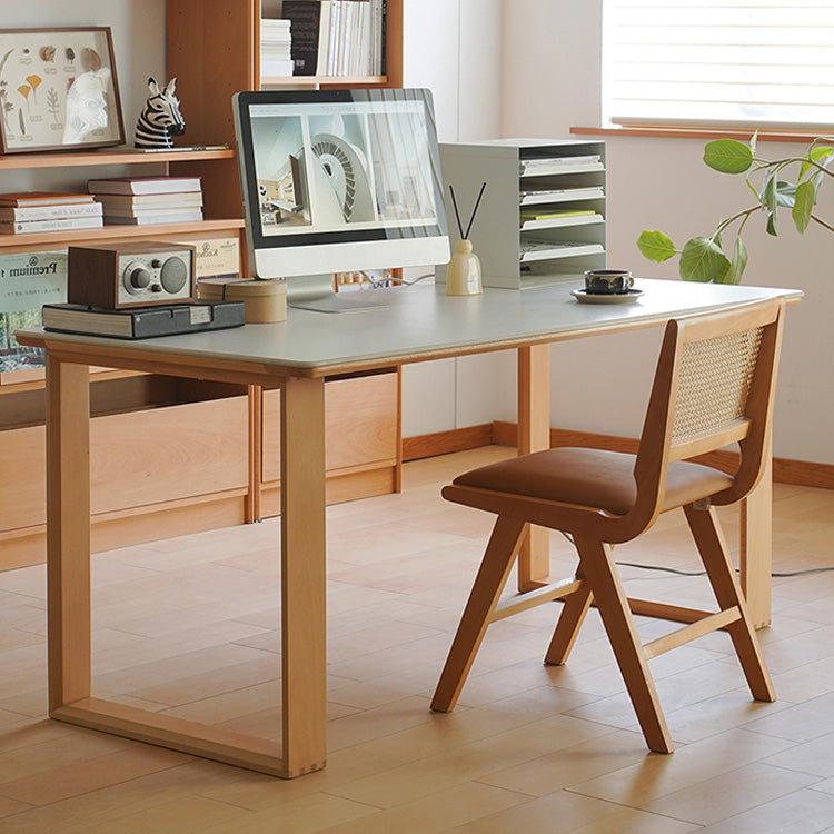 Stylish Multi-Layer Wood Dining Table with Elegant Natural Sintered Stone Top fxgmz-599