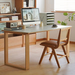 Stylish Multi-Layer Wood Dining Table with Elegant Natural Sintered Stone Top fxgmz-599