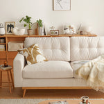 Luxurious Off White Corduroy Sofa with Oak Wood Frame and Goose Down Fill fxgmz-605