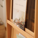 Stunning Natural Beech Wood Cabinet with Glass Shelves – Multi-Layer Durability for Modern Homes fxgmz-609