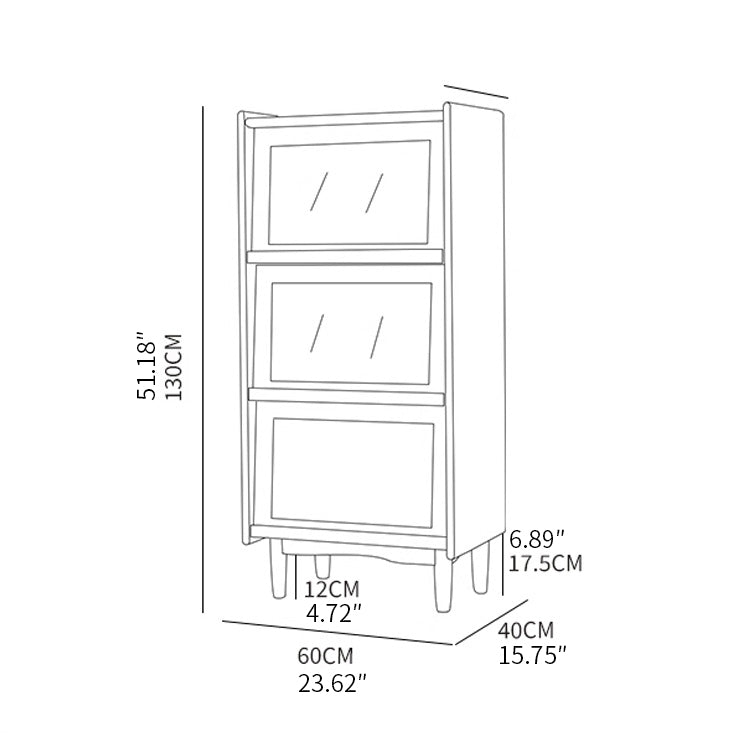 Stunning Natural Beech Wood Cabinet with Glass Shelves – Multi-Layer Durability for Modern Homes fxgmz-609
